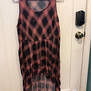 Torrid Pink and Black Plaid Sleeveless Dress